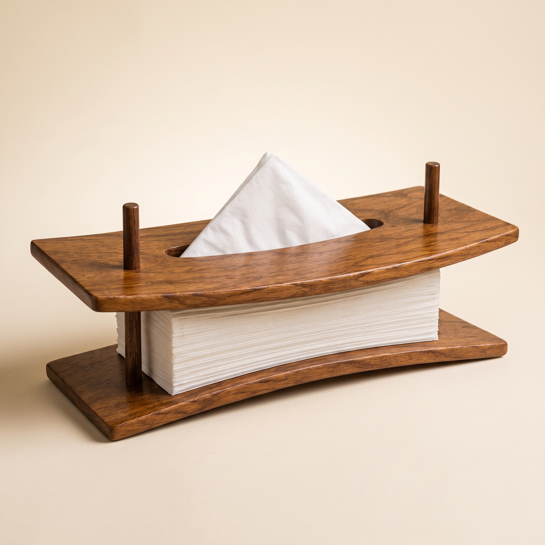 Premium Pure Sheesham Wood tissue holder for a luxury look